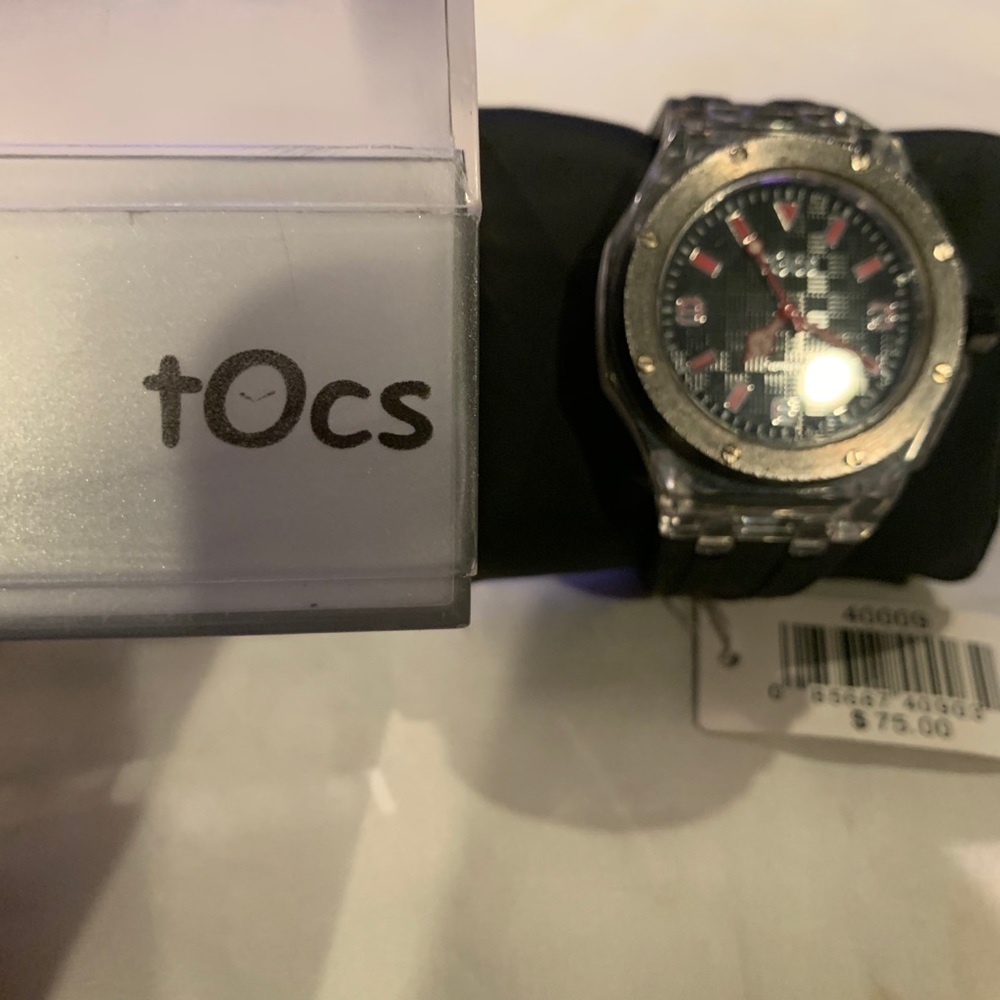 “TOCS” men’s black with round bezel watch - Picture 4 of 8